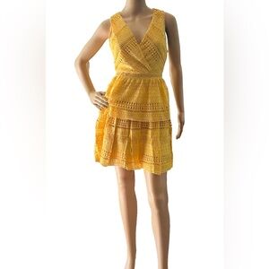 Sleeveless Yellow Mini Dress by Miami, size Small